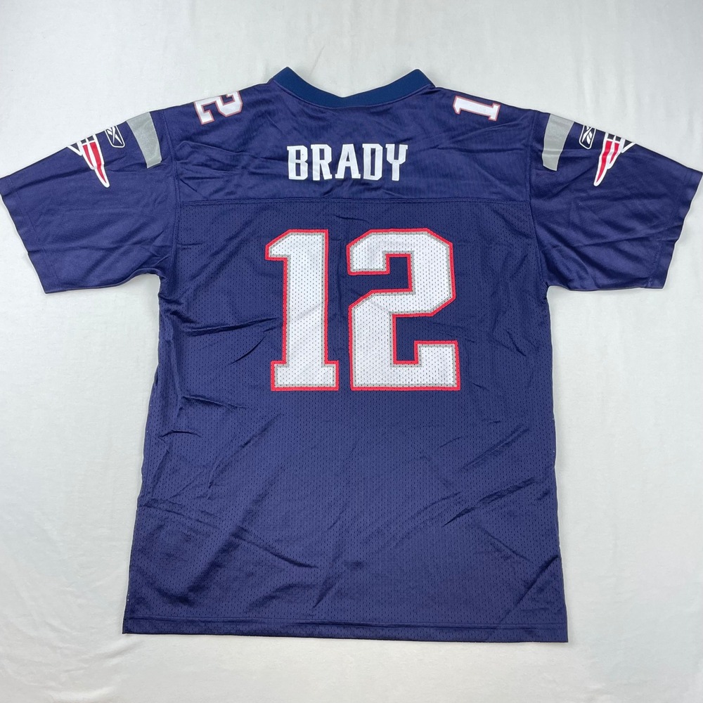 Reebok Tom Brady New England Patriots NFL Jersey Navy Blue Mens XL 18-20